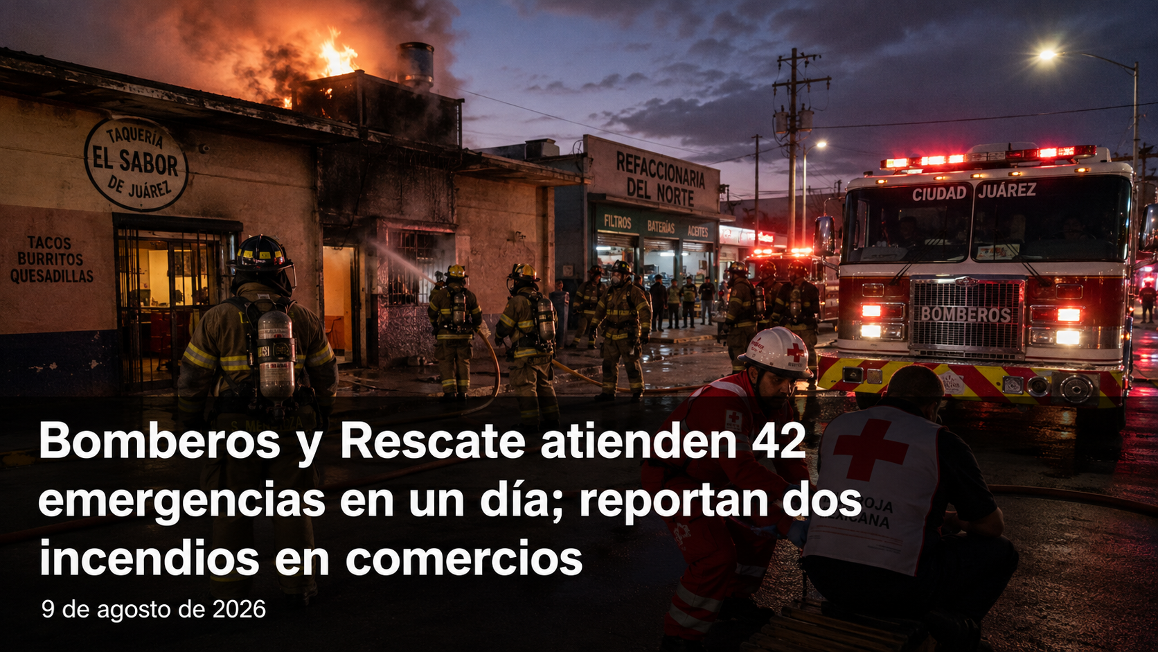 Bomberos y Rescate atienden 42 emergencias en un día; reportan dos incendios en comercios