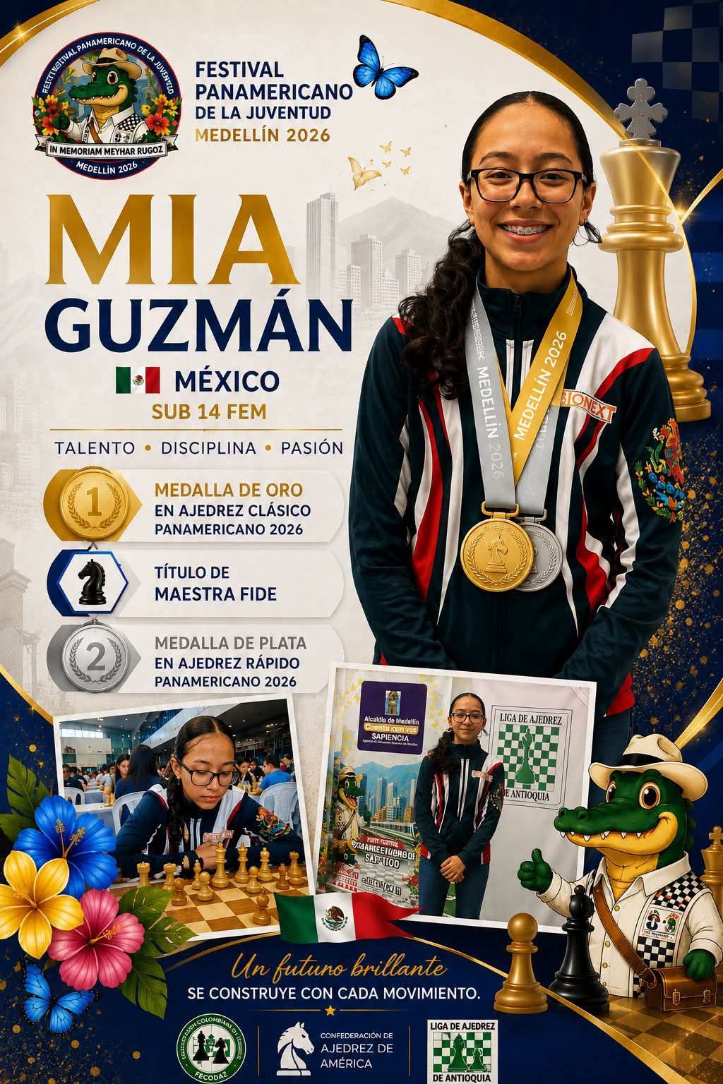 Mía Guzmán conquista doble podio en Festival Panamericano de Ajedrez